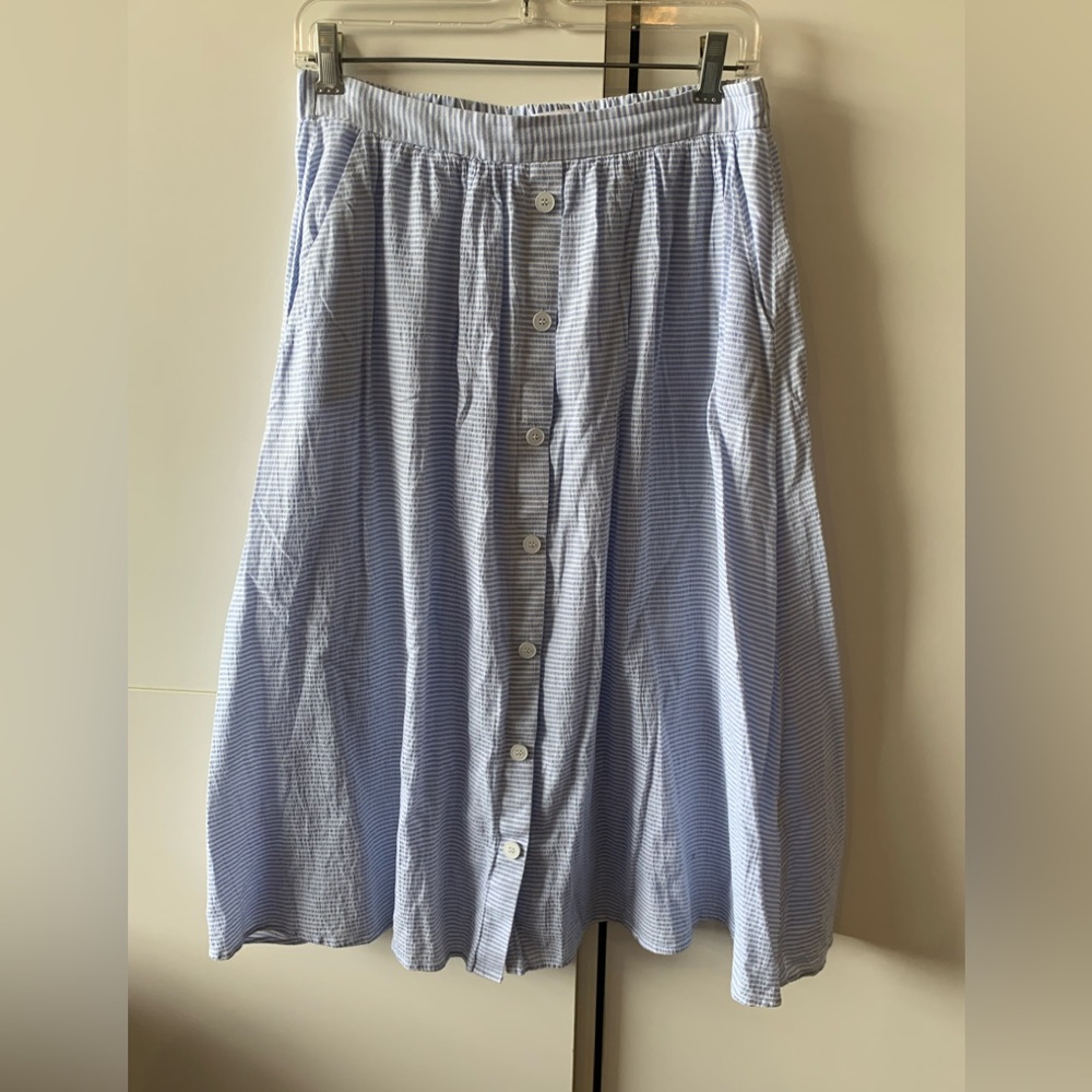 Oak + Fort Striped Cotton Skirt